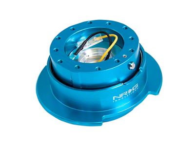 NRG Innovations 2.5 Steering Wheel Hub Quick Release; Blue Body with Titanium Chrome Ring (Universal; Some Adaptation May Be Required)
