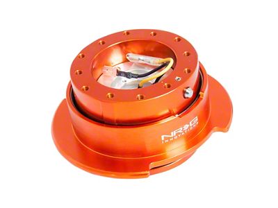 NRG Innovations 2.5 Steering Wheel Hub Quick Release; Orange Body with Orange Ring (Universal; Some Adaptation May Be Required)