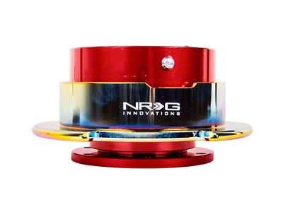 NRG Innovations 2.5 Steering Wheel Quick Release; Red Body with Neo Chrome Ring (Universal; Some Adaptation May Be Required)