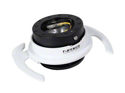 NRG Innovations Quick Release Kit - Black Body/ White Ring w/ - SRK-700BK/WT