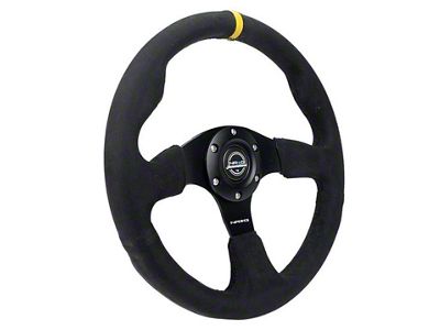 NRG Innovations Reinforced Steering Wheel 320mm Alcantara Steering Wheel w/ Black - RST-012SA