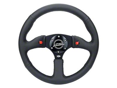 NRG Innovations Reinforced Steering Wheel 350mm/ 2.5in. Deep Sport Leather Racing/ - RST-023D-R