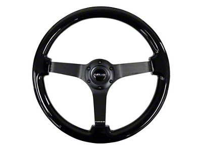 NRG Innovations Reinforced Steering Wheel Classic Wood Grain 350mm / 3in. - RST-036BR-BK