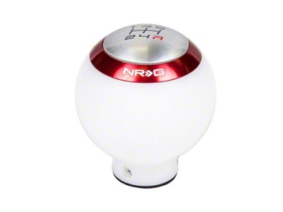 NRG Innovations Shift Knob - White Includes 4 Interchangeable Rings - SK-016WT