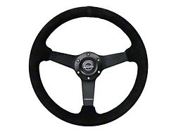 NRG Innovations 350mm Flat Steeing Wheel; Black Suede (Universal; Some Adaptation May Be Required)