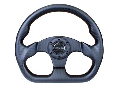 NRG Innovations Carbon Fiber Steering Wheel 320mm Flat Bottom Matte Black - ST-009CF/MB