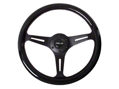 NRG Innovations Classic Wood Grain Steering Wheel 350mm Black Paint Grip - ST-015BK-BK