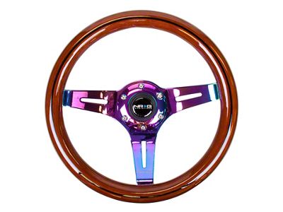 NRG Innovations Classic Wood Grain Steering Wheel 310mm Dark Wood & - ST-310BRB-MC