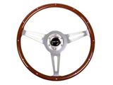NRG Innovations Classic Wood Grain Steering Wheel 365mm Wood w/Metal Inserts - ST-380SL