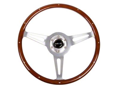 NRG Innovations Classic Wood Grain Steering Wheel 365mm Wood w/Metal Inserts - ST-380SL