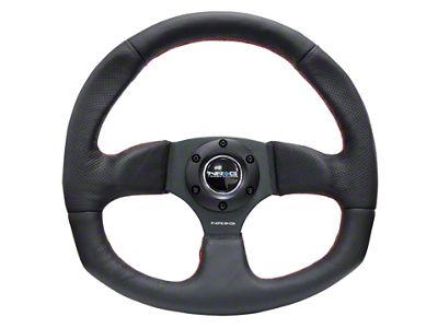 NRG Innovations Reinforced Steering Wheel 320mm Horizontal / 330mm Vertical Leather - RST-009R-RS