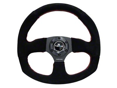 NRG Innovations Reinforced Steering Wheel 320mm Horizontal / 330mm Vertical Suede - RST-009S-RS