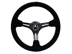 NRG Innovations Reinforced Steering Wheel 350mm / 3in. Deep Blk Suede - RST-018S-RS