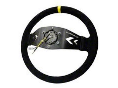 NRG Innovations Reinforced Steering Wheel 350mm / 3in. Deep Blk Suede - RST-022S-Y