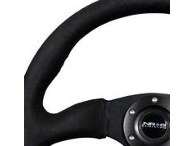 NRG Innovations Reinforced Steering Wheel 350mm / 2.5in. Deep Blk Alcantara Comfort - RST-023MB-SA
