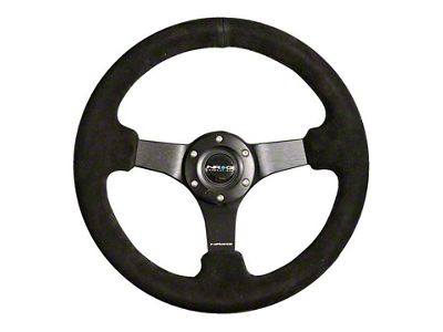 NRG Innovations Reinforced Steering Wheel 330mm / 3in Deep Blk Suede - RST-033BK-S