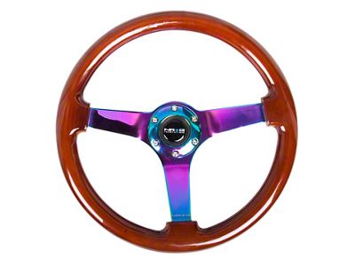 NRG Innovations Reinforced Steering Wheel 350mm / 3in. Deep Classic Dark - RST-036BR-MC