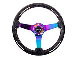 NRG Innovations Reinforced Steering Wheel 350mm / 3in. Deep Classic Blk - RST-036BSB-MC
