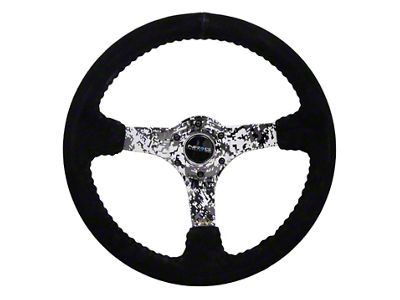NRG Innovations Reinforced Steering Wheel 350mm / 3in. Deep Blk Suede - RST-036DC-S