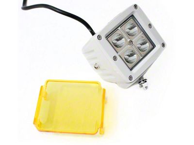 Race Sport Lighting White Street Series 3x3in 16W 4-LED Cube Spot Light w/ Amber Cover Each - RS4L3X316W-W