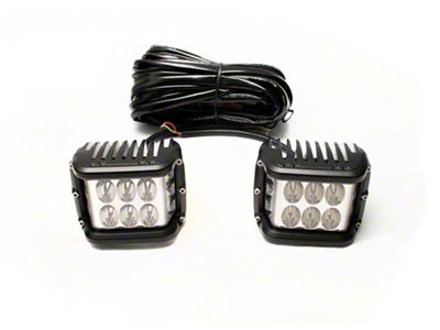 Race Sport Lighting Side-Shooting Cubes Spots w/ Amber Side-Strobes & 1 2-Ouput Harness - RSCSSSK