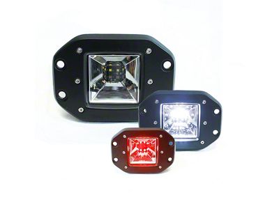 Race Sport Lighting Flush Mount 3x5in 2-Function LED Cube Style Rear Light White/Red - RSE12KR