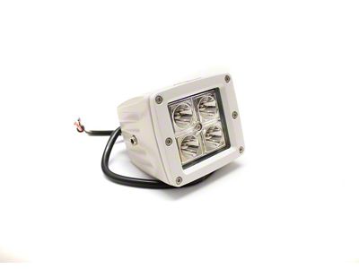 Race Sport Lighting 3x3in 4-LED Cube Style Street Series Spot Lights Pair White Shell - 3X3PR-W