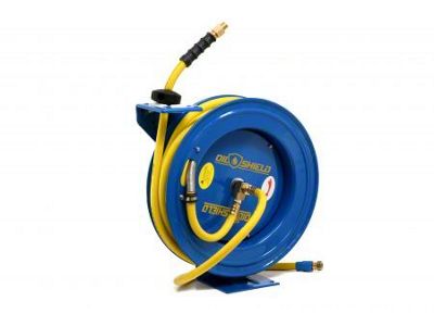 OilShield Rubber Air Hose Reel Heavy Duty Single Arm Assembly; 1/2-Inch x 50-Foot