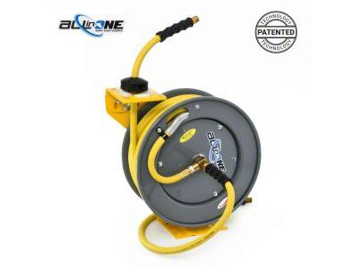 OilShield Rubber All-In-One Air Hose Reel Heavy Duty Single Arm Assembly; 3/8-Inch x 50-Foot