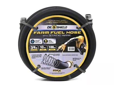 OilShield Rubber Farm Fuel Transfer Hose with Static Wire; 3/4-Inch x 10-Foot