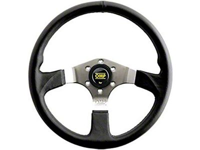 OMP Asso Flat Steering Wheel w/ 3 Steel Spokes 350mm - OD0-2019-189