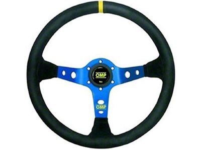OMP Corsica Dished Steering Wheel Suede 3 Blue Anod - OD0-1954-075