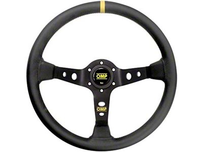 OMP Corsica Steering Wheel In Leather - Black - OD0-1956-071