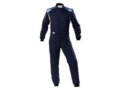 OMP First-S Overall Navy Blue/Cyan - Size 64 Fia 8856-2018 - IA0-1828-E01-244-64