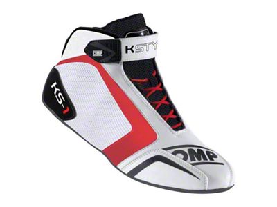 OMP KS-1 Shoes White/Black/Red - Size 32 - KC0-0815-A01-120-32