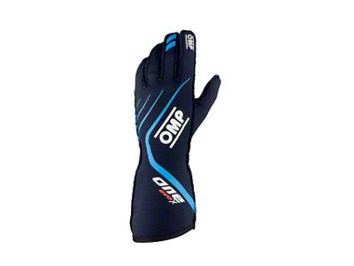 OMP One Evo X Gloves Navy Blue/Cyan - Size S - IB0-0771-A01-244-S
