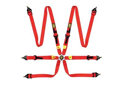 OMP Safety Harness First 2In Red Fia 8853-2016 Pull Up - DA0-0208-A01-061
