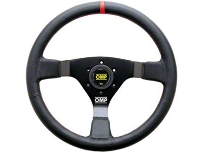 OMP WRC Steering Wheel Black/Red Leather - OD0-1980-073