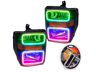 Oracle 08-10 Ford F250/350 LED HL - Black - ColorSHIFT - 7190-330