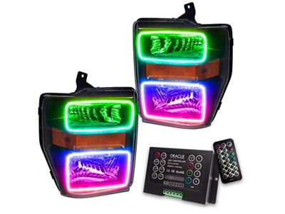 Oracle 08-10 Ford F250/350 LED HL - Black - ColorSHIFT - 7190-333