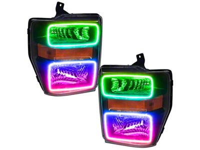 Oracle 08-10 Ford F250/350 LED HL - Black - ColorSHIFT - 7190-334