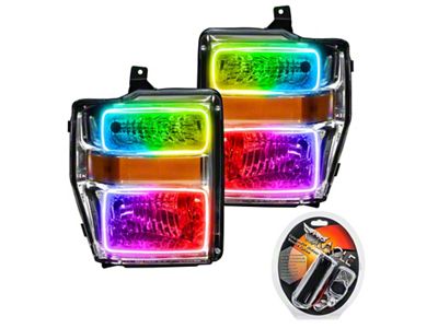 Oracle 08-10 Ford F250/350 Pre-Assembled Halo Headlights - Chrome Housing - 7189-330