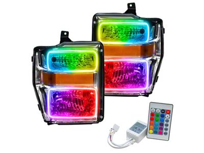 Oracle 08-10 Ford F250 Pre-Assembled Halo Headlights Chrome Housing- w/Simple - 7189-504
