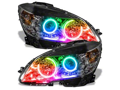 Oracle 0811 Mercedes Benz CClass PreAssembled Headlights Chrome Housing ColorSHIFT - 7115-330