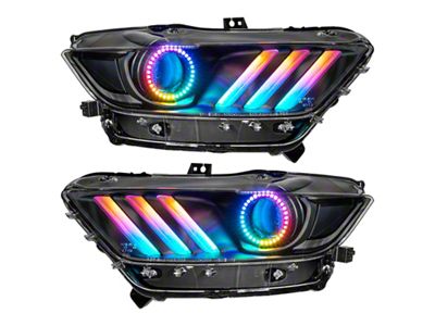 Oracle 15-17 Ford Mustang Dynamic RGB+A Pre-Assembled Headlights - Black - 8199-332