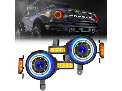 Oracle 2021+ Ford Bronco Oculus Bi-LED Projector Headlights - ColorSHIFT - 5886-BC2