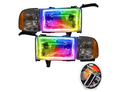 Oracle 94-02 Dodge Ram Pre-Assembled Halo Headlights - ColorSHIFT SEE - 8167-330