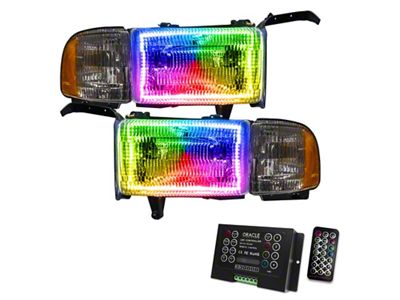 Oracle 94-02 Dodge Ram Pre-Assembled Halo Headlights - ColorSHIFT w/ - 8167-333