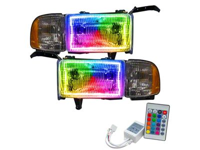 Oracle 94-02 Dodge Ram Pre-Assembled Halo Headlights - ColorSHIFT w/ - 8167-504