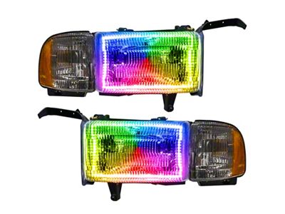 Oracle 94-02 Dodge Ram Pre-Assembled Halo Headlights - ColorSHIFT w/o - 8167-334